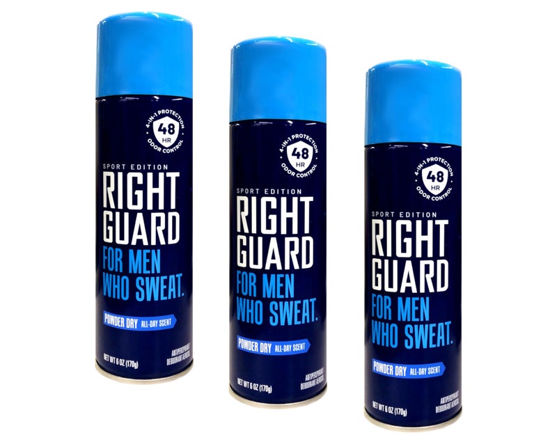 Right Guard Aerosol Sport Powder Dry Antiperspirant, 6 oz (Pack of 3) - Image 1